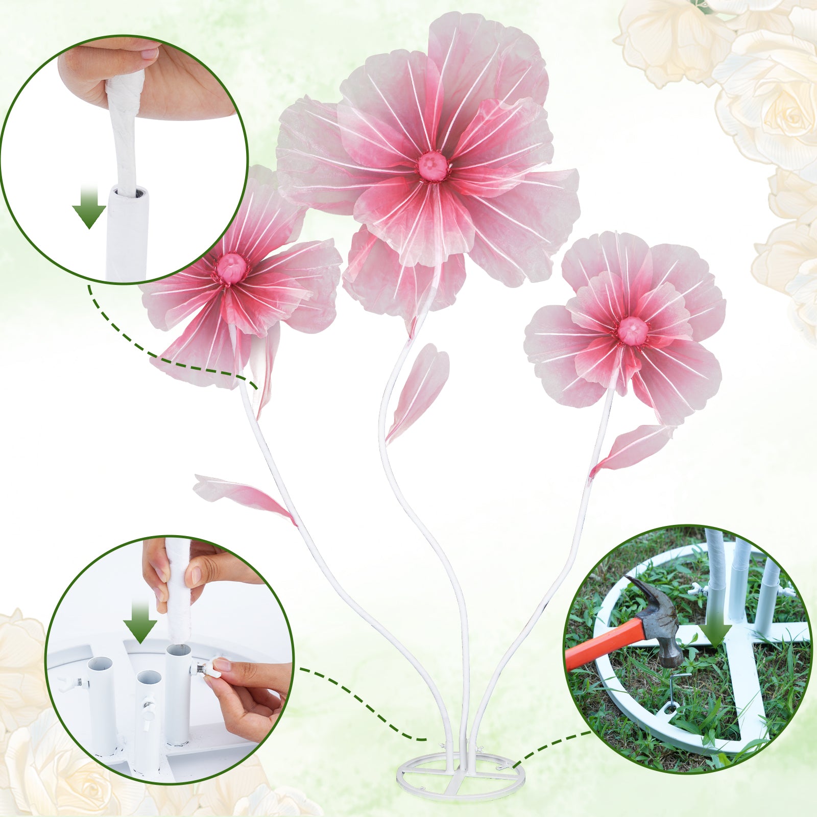 5.6 Ft Large Artificial Paper Flowers Decoration Giant Flowers Decor for Birthday Party Garden Office Home Wedding Wall Graduation Shop Window Display Baby Shower