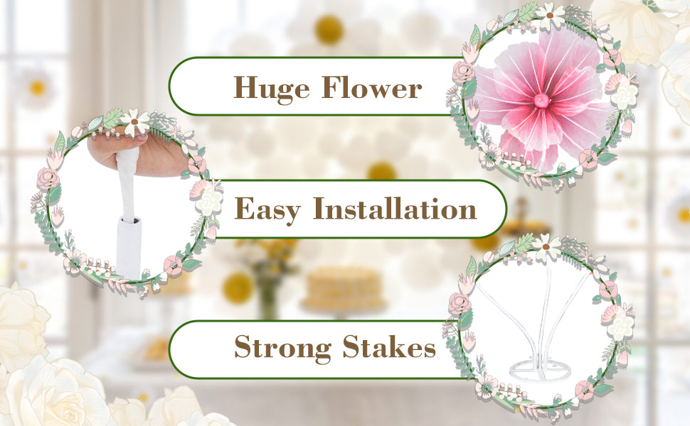 5.6 Ft Large Artificial Paper Flowers Decoration Giant Flowers Decor for Birthday Party Garden Office Home Wedding Wall Graduation Shop Window Display Baby Shower